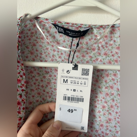 ZARA Wrap Up Crossover Floral Blouse - NWT - Picture 3 of 5